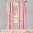 thumbnail image 3 of Ambesonne Ethnic Curtains, Geometric Shapes Blush Tones, Pair of 28"x84", Pastel Pink Blush and White, 3 of 5