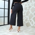 thumbnail image 2 of FYDUU Womens Jeans Denim Pants Capri Jeans For Women Wide Leg High Waisted Pull On Stretchy Jeans Cropped Elastic Waist Denim Pants Trendy Fall Jeans, 2 of 3