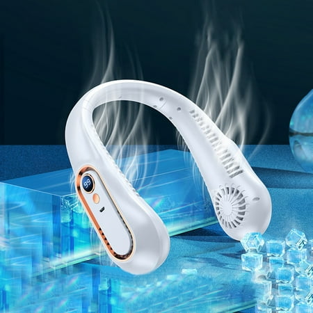 

2023 Summer Savings! WJSXC Cooling Fan Clearance Bladeless Neck- Fan Hands Free Neck- Fans Rechargeable Necklace Fan 360° Cool-ing Necklace Fan 5 Speeds Hanging Neck- Fan for Outdoor Sports Travel