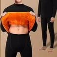 thumbnail image 4 of Mens Long Sleeve Thermal Shirts Winter Warm Soft Fleece Lined Long Sleeve Thick Pullover Tops Crewneck Underwear Black XL, 4 of 5
