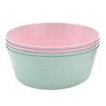 thumbnail image 4 of de vajilla de paja de Vajilla ecológica Tazones Platos Tazas Tenedores Cucharas Cucharas Para Camping Picnic Viajes o diario, Bowls_2 Rosa 2 Verde, 4 of 6