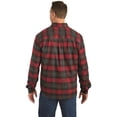 thumbnail image 2 of Guide Gear Men's Gage Heavyweight Flannel Shirt Maroon/Charcoal Plaid LARGE, 2 of 3