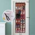 thumbnail image 1 of Organizador de zapatos de 24 bolsillos sobre la puerta con ganchos - Gran espacio de almacenamiento para zapatos, accesorios - Bolsillos de malla no tejidos, 162x49cm, 1 of 1