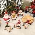 thumbnail image 5 of 2 cajas de decoración navideña, colgante creativo de baile sin rostro, muñeco de nieve, alce, artesanías de madera pintadas, accesorios de regalo, 5 of 5