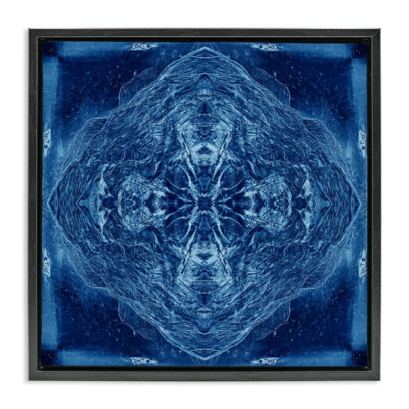 Stupell Industries Detailed Uniform Pattern Abstract Painting Black Floater Framed Canvas Art Print Wall Art, 18 x 18