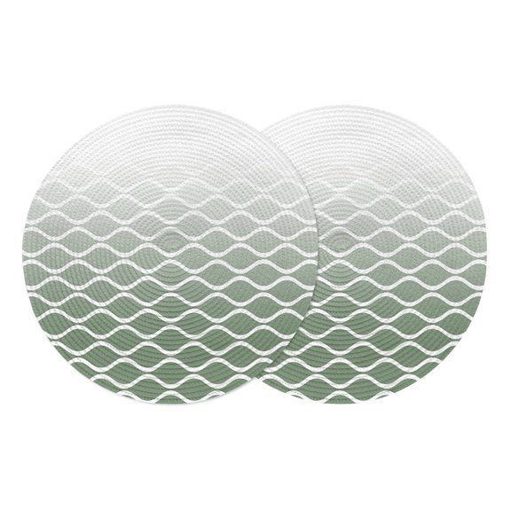 Round Placemats Sage Green Morocco 15 inch Set of 2 Table Mats for Dining Table Modern Geometric Wave Lines Heat Resistant Non-Slip Kitchen & Home Decorative Place Mat Set
