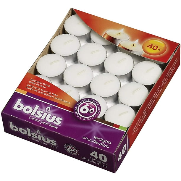 Bolsius 6 Hr. White Unscented Tea Light Decor Candles for Wedding