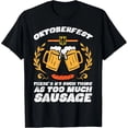 thumbnail image 1 of Camiseta de Mujer Oktoberfest "No Such Too Much Sausage" - Divertido Diseño Alemán - Talla Extra Grande (XL) - Negro y Blanco - Modelo S-1598XL, 1 of 7