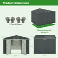 thumbnail image 3 of Gymax 10' x 7.7' Outdoor Storage Shed w/ 4 Vents Lockable Doors Waterproof & Windproof, 3 of 9