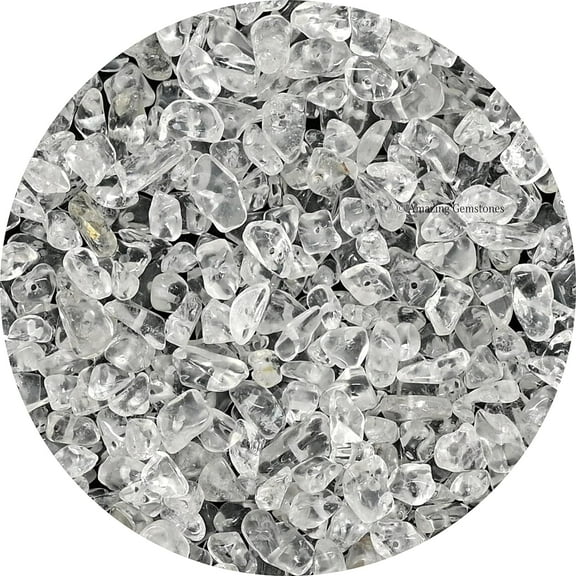 Clear Quartz Crystal Chips - Healing Crystals Tumbled Chips Gemstone Beads (1000 Carat, Drilled)