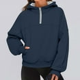 thumbnail image 2 of fatyb Quarter Zip Sweatshirts for Women Long Sleeve Collared Casual Womens Pullover Tops with Pockets, 2 of 5