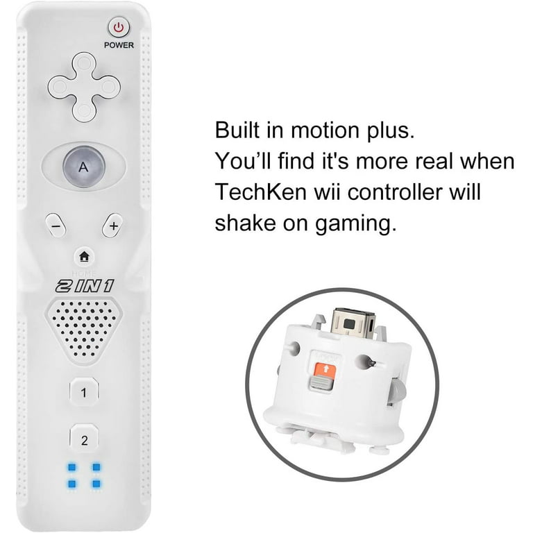 2 Pack Wii Remote with Wii Motion Plus Inside, Shock Wii Nunchuk Console