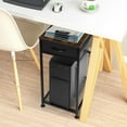 thumbnail image 3 of Support Tour d'Ordinateur avec Tiroir, Chariot d'Ordinateur Mobile avec Rangement, Support en Métal pour CPU sur Roulettes, Tour pour Pc, Support Roulant pour Tour d'Ordinateur au Sol pour Bureau, 3 of 7