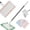 1*mop+5*cloth, variant on Small Boomglory Mop, Long Handle Stick Lazy Mops with One-Click Cloth Change, Locking Head with Sweeping Cloths for Wet & Dry Cleaning