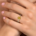 thumbnail image 4 of Gem Stone King 10K Two Tone Gold Yellow Citrine and Lab Grown Diamond Engagement Ring for Women | 1.50 Cttw | Round 7MM | Gemstone November Birthstone | Size 9, 4 of 6
