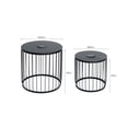 thumbnail image 4 of 2-Pack Solar Powered Nesting Side Tables Matte Black Metal Wire Cage Round End Tables with Solar LED Lights Indoor Outdoor Accent Nightstand for Living Room Balcony Garden, 4 of 10