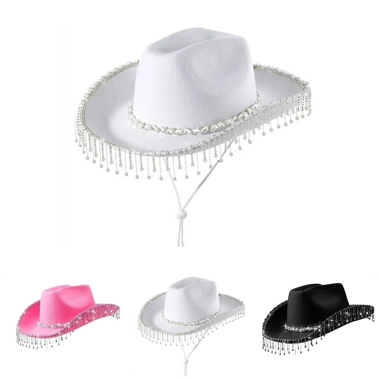 Uooqdmx Cowgirl Hat, Fringe Cowboy Hat, Western Hats for  display picture 2