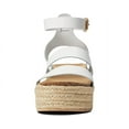 thumbnail image 3 of Steve Madden Kelton White Leather Ankle Strap Open Rounded Toe Heeled Sandals (White Leather, 6), 3 of 9