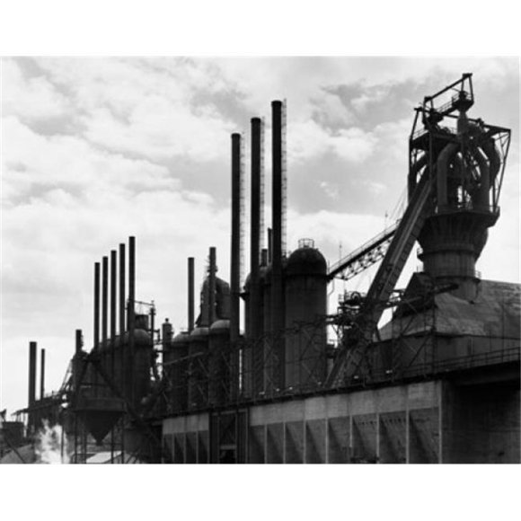 Superstock SAL25536561 Smoke Stacks At A Steel Mill Poster Print, 18 x 24