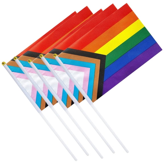 WEUVEB 5Pcs Colorful Stuff Multi Colored Pride Flags for Community Events