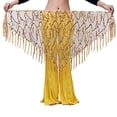 thumbnail image 2 of Linyer Female Belly Dance Hip Scarf Decorations Accessory Belts Bellydance Costume Nylon Mesh Yarn Beauty Waistband Performance Yellow, 2 of 8