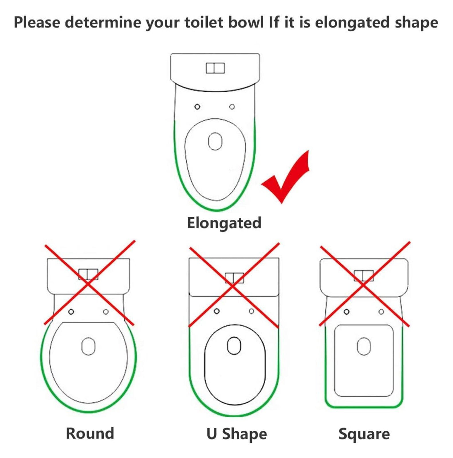YfulYde Black Elongated Toilet Seat Standard Universal Replacement Plastic Cover 18.5" Soft Close Top Mounted Easy Install