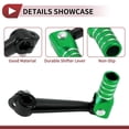 thumbnail image 3 of Unique Bargains Folding Motorcycle Gear Shifter Lever for Bosuer M5 Aluminum Alloy Pedal Shift Lever Arm Black Lever Green Head with Silver Tone Ring, 3 of 6