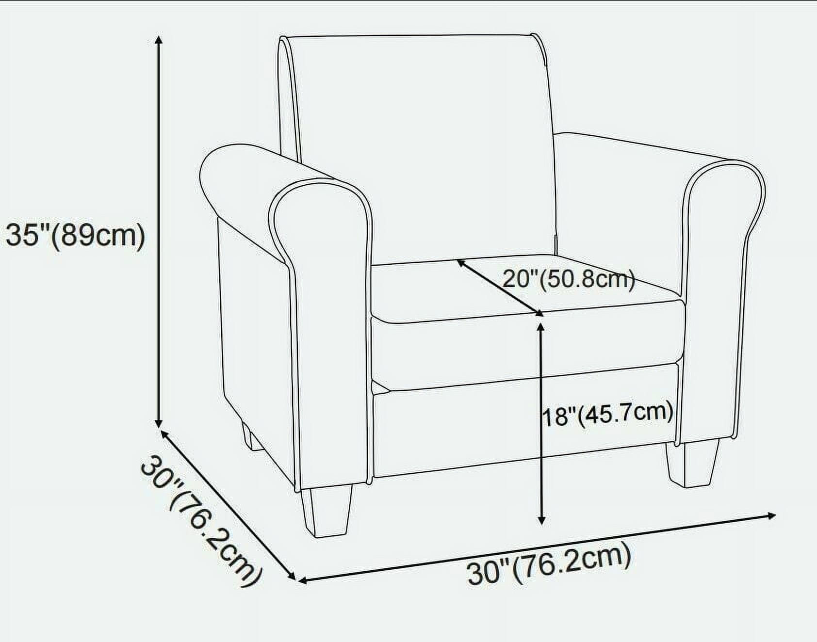 Modern PU Leather Arm Accent Sofa Seat Club Chair Living Room Home Furniture Brown