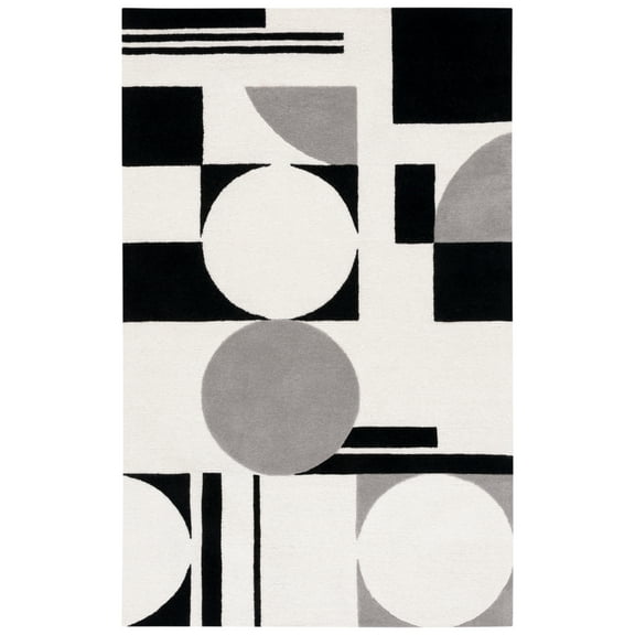 SAFAVIEH Rodeo Drive Darien Abstract Area Rug, Grey/Black, 6' x 9'