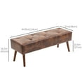 thumbnail image 3 of HOMCOM PU Upholstered End of Bed Bench with Button Tufted for Bedroom Brown, 3 of 10