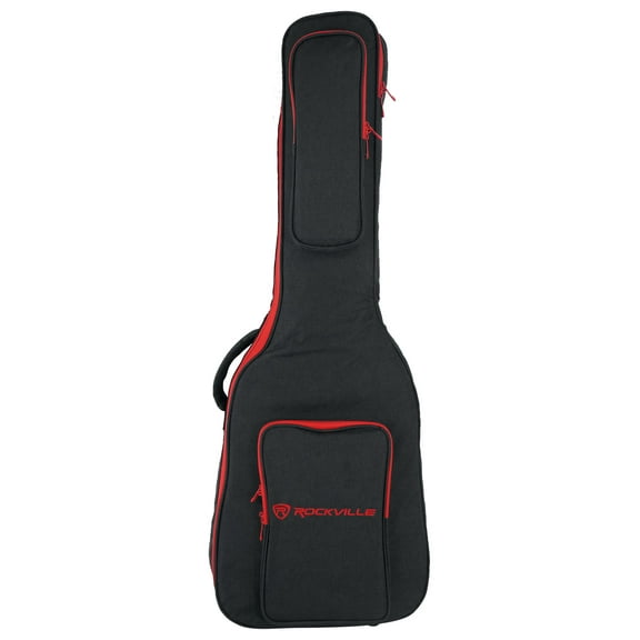 Rockville EGB25-RD Padded Electric Guitar Gig Bag with Neck Pad   Secure Strap
