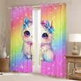 thumbnail image 2 of Feelyou Cartoon Bow Kitten Curtains Pack of 2 (42x84 Each), Cute Cat Animal Lover Curtains Blackout, Dreamy Stars Starry Sky Bedroom Curtains, Window Curtains Decor, 2 of 6