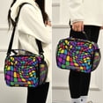 thumbnail image 5 of FORMRS Student Insulated Lunch Bag with Shoulder Strap Reusable Cooler Box for School, Colorful Psychedelic, 5 of 9