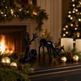 thumbnail image 3 of LEFXSMR Christmas Reindeer Decor, 2pcs Electroplated Deer Figurine, Reindeer Christmas Decorations Indoor for Mantel Tabletop Storefront Window, 3 of 7