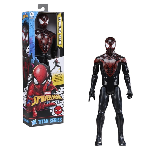 Marvel Spider-Man Titan Series Miles Morales Action Figure, 12”, Ages 4 