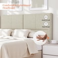 thumbnail image 4 of Upholstered Headboard King Size, Solid Wood Head Board with Sturdy Metal Legs, Linen Bed Headboard with Height Adjustable, Oatmeal, 4 of 8