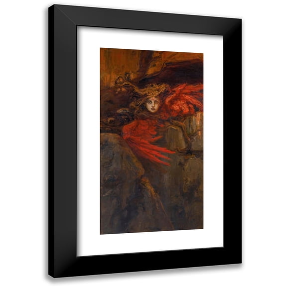 Wilhelm Kotarbiński 9x14 Black Modern Framed Museum Art Print Titled - Medusa (1903)