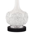 thumbnail image 4 of Possini Euro Design Natalia Country Cottage Table Lamp with Round Black Marble Riser 27" Tall White Floral Ceramic Drum Shade for Bedroom Living Room, 4 of 5