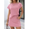 thumbnail image 3 of PRETTYGARDEN Women's Summer 2 Piece Skirt Sets Short Sleeve Shirts Tops Skorts Matching Workout Clothes Travel Outfits, 3 of 8
