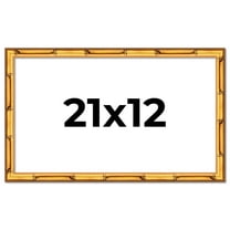 21x12 Frame Gold Bamboo Solid Wood Picture Frame | 1 Inch Moulding Width | Interior Frame Depth