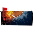 thumbnail image 5 of Coolnut Mailbox Cover American Football Ball in Fire and Water Post Mail Box Cover Magnetic Mail Wraps Cover Oversize 25.4" L x 20.78" W, 5 of 5