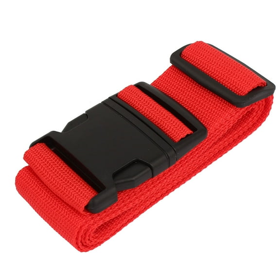 Unique Bargains Adjustable Travelling Luggage Suitcase Strap Band Belt Nylon Red