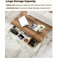 thumbnail image 7 of OKD 48" Farmhouse Lift Top Coffee Table with Sliding Barn Door, Rustic Center Table with Hidden Storage Compartment for Living Room, Office, Antique White, 7 of 7