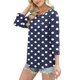 thumbnail image 4 of Neewe 3/4 Length Sleeve for Womens Polk Dot Tops Casual Crewneck Pullover Tunics Summer Comfy Blouses Fashion 2026, 4 of 7