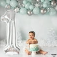 thumbnail image 2 of KatchOn, Silver 1 Balloon for First Birthday - Giant, 40 Inch | One Balloon for First Birthday, Winter Onederland 1st Birthday Girl, 2 of 7