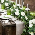 thumbnail image 5 of 9.5ft Artificial Flower Garland with White Rose, Fake Vines Silk Flower Hanging Rose Garland for Wedding Floral Arch Garden Background Engagement Ceremony Reception Decor, 5 of 5