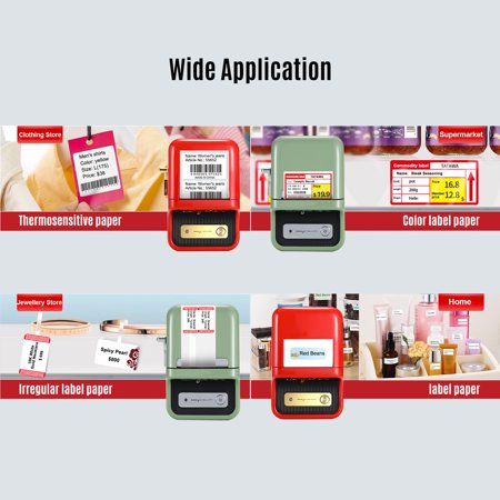 Label Printer Portable Wireless BT Thermal Label Maker Sticker Printer with RFID Recognition ...