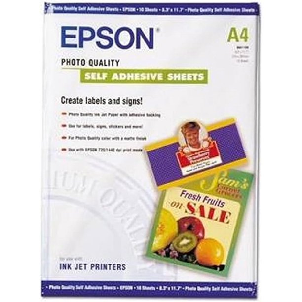 Hojas autoadhesivas Epson Photo Quality A4 (21 x 29,7 cm), 10 hojas