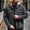 Dark Gray, variant on Jerdar Men's Faux Two Piece Hooded Denim Trucker Jacket Lapel Collar Button Flap Pockets Washed Long Sleeve Loose Fit Vintage Casual Fall Winter Streetwear Jean Outerwear Coat Top