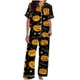 thumbnail image 3 of Mgmyaa Pajama Set for Women Two Piece Nightwear Short Sleeve Button Down Sleepwear Comfort Fit Elastic Waist Pants with Pockets, 3 of 4
